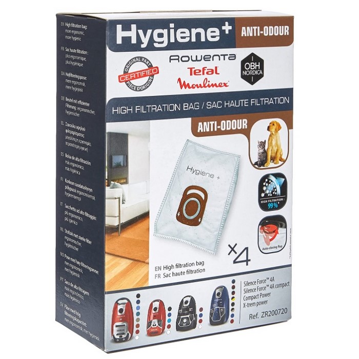 BOLSA ASPIRADORA ROWENTA ZR200720 HYGIENE+, 4BOLS 
