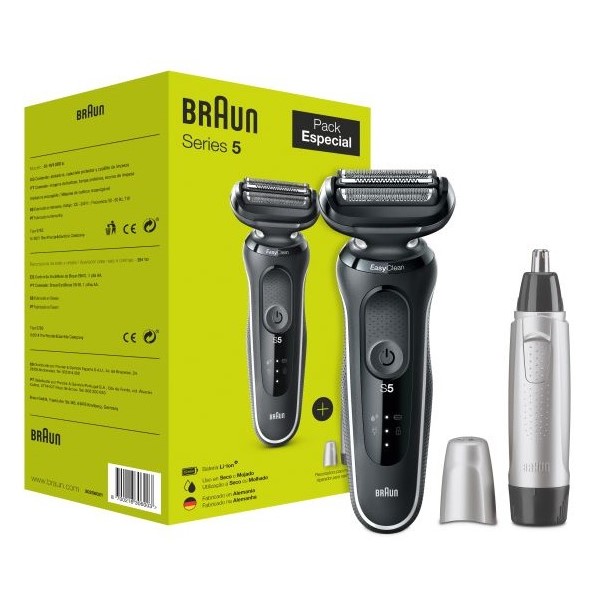 AFEITADORA BRAUN 51+CORTAPELO NARIZ EN10 (PACK)   