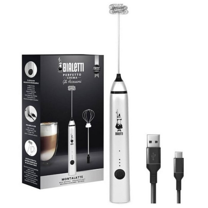 BATIDOR MINI BIALETTI, DOBLE, CREMA DE LECHE, USB 
