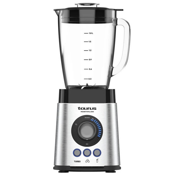 BATIDORA TAURUS POWER TOTAL, 2000W, VASO CRISTAL  