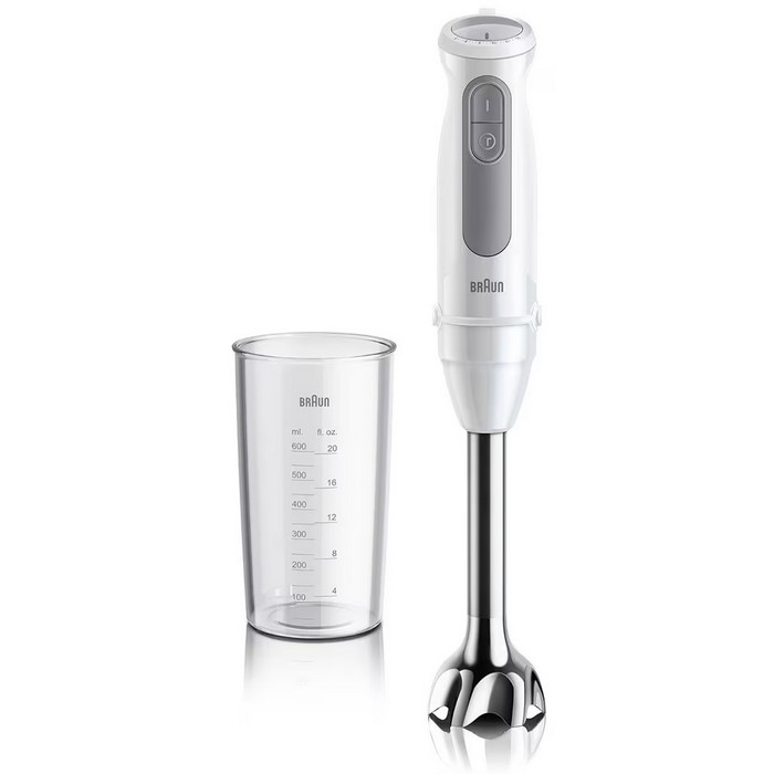 BATIDORA BRAUN MQ50001MWH 1000W BLANCA, PIE INOX  
