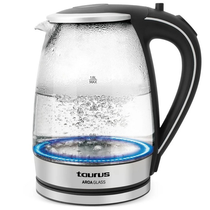 HERVIDOR TAURUS AROA GLASS 1,8 LITROS 2200W CRIST.