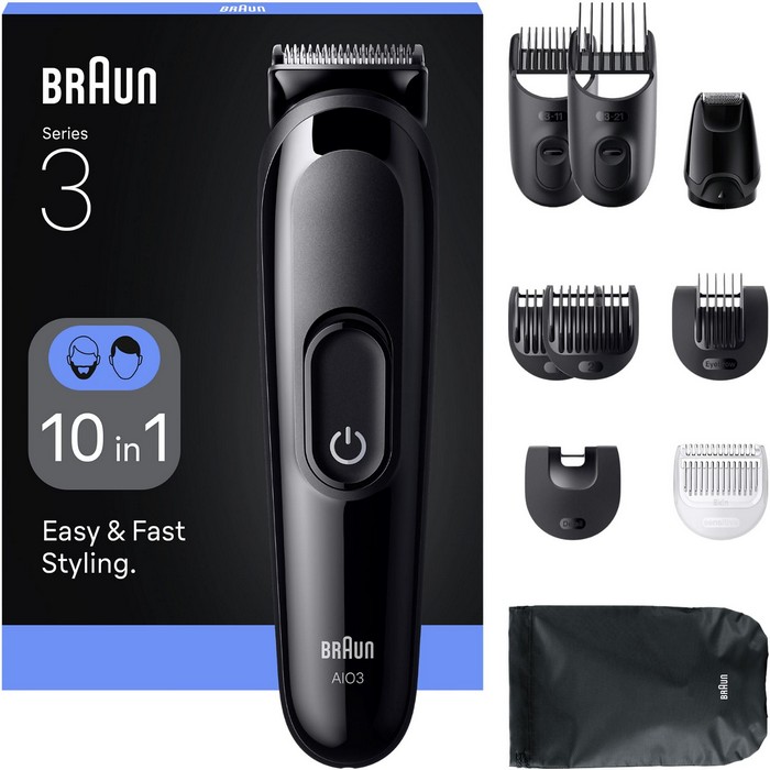 CORTAPELO BRAUN AIO3560, 10 EN 1, CABELLO Y BARBA 