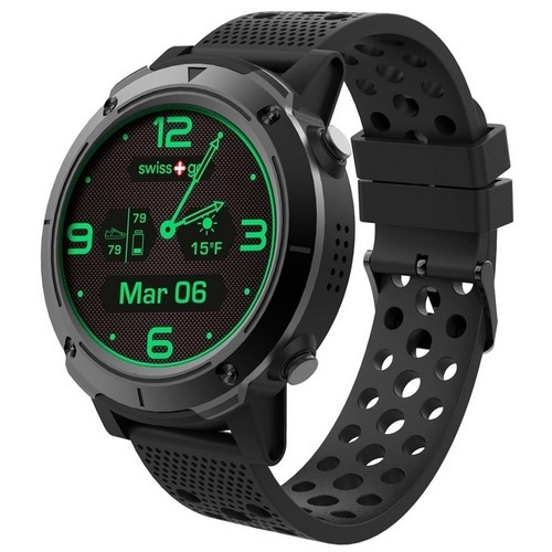 SMARTWATCH SWISS+GO ZERMATT IPS GPS, MICROF, NEGRO