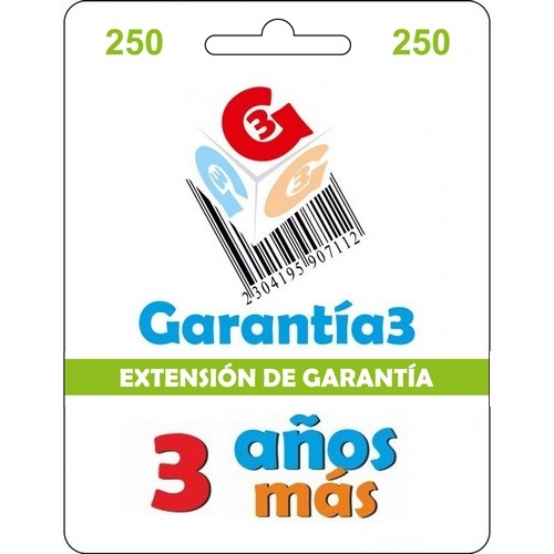 EXTENSION GARANTIA +3 AOS MAXIMO 250 EUROS       