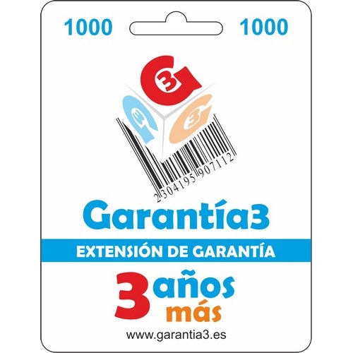 EXTENSION GARANTIA +3 AOS MAXIMO 1000 EUROS      