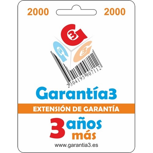 EXTENSION GARANTIA +3 AOS MAXIMO 2000 EUROS      